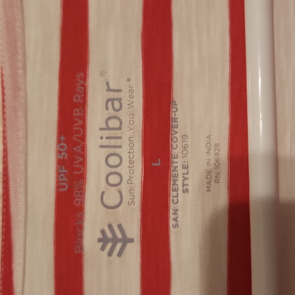 Coolibar Red and White Striped Cover-Up - Picture 2 of 4